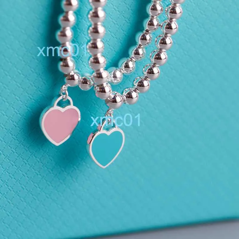 Fashion Blue Heart Bracelet S925 Sterling Silver Email Love Boeddha kralen