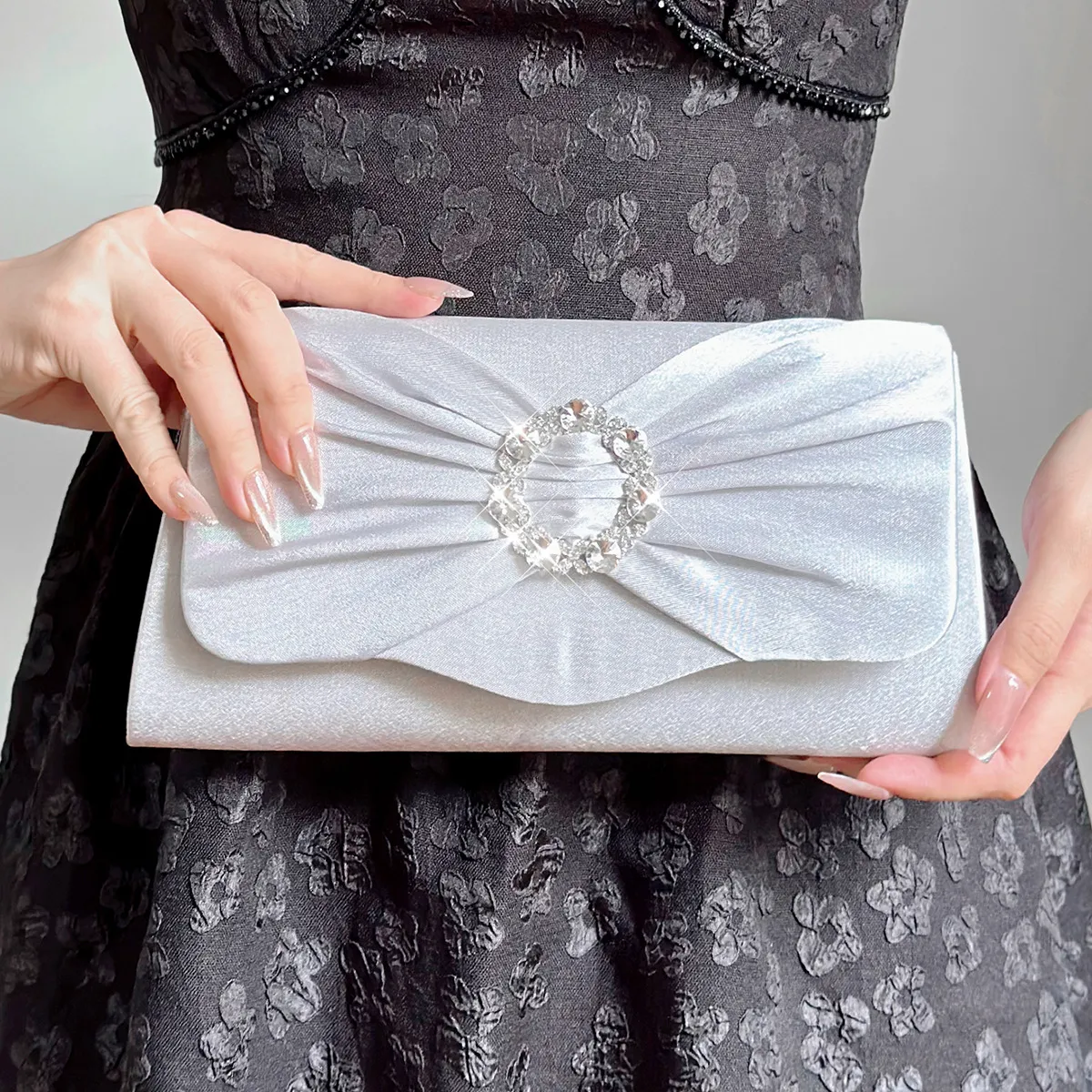 Fashion e-commerce transfrontaliero versatile giapponese e coreano Nuovo wanyan boro wankow abito di strass clutch di fabbrica di fornitura diretta