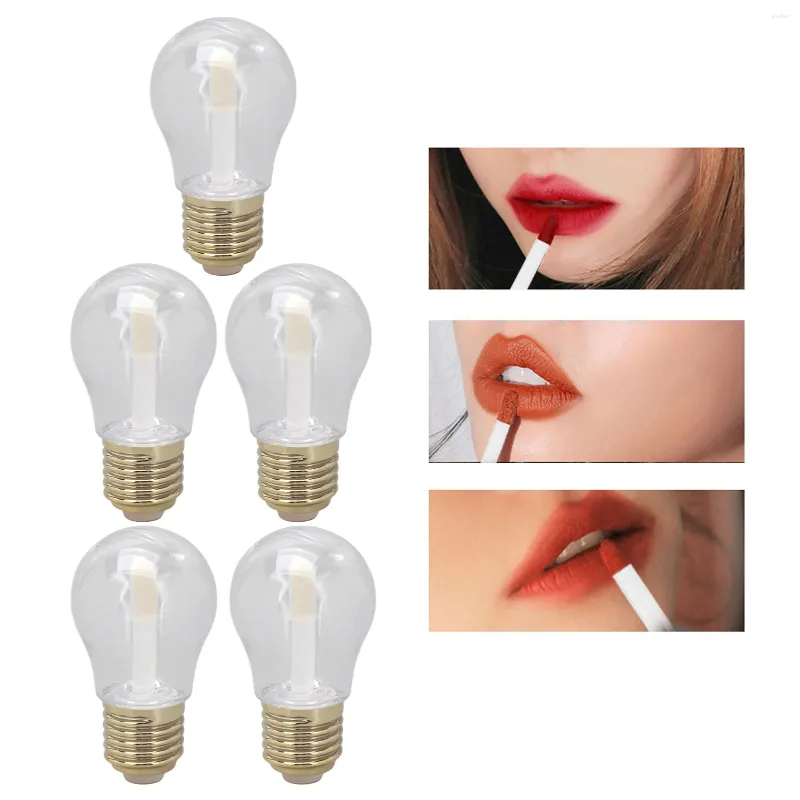 Storage Bottles 5Pcs Lip Gloss Tubes 6ml Bulb Shaped Refillable Empty Bottle Plastic For Travel DIY