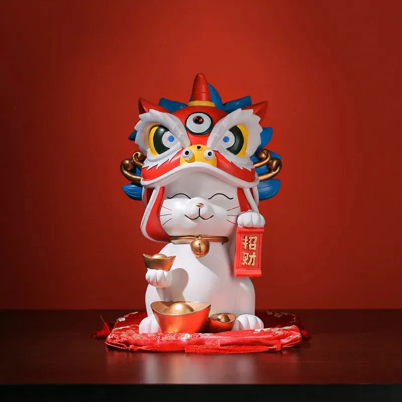 Forbidden City Lion Dance Lucky Cat Resin Home Decor Store Opening Gifts Gifts Practical and Wealth Cultural and Creative GI 240424
