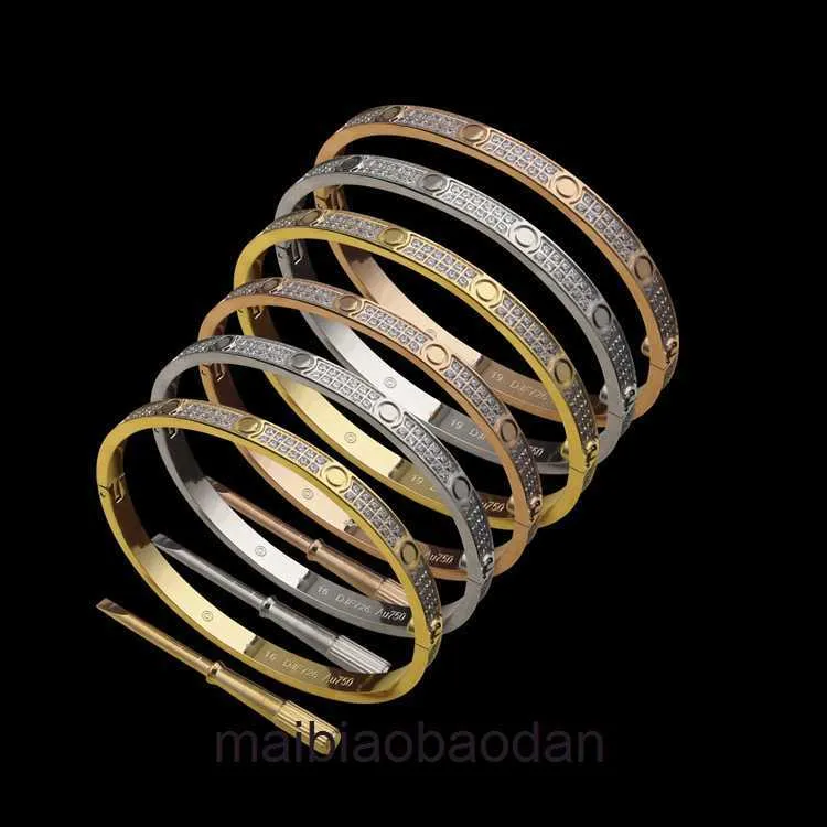 High End Jewelry Bangles do Carter Womens Titanium Stalowe dwa rzędy wąskie ze śrubą wszystkie bransoletki nieba Para podwójne rzędy wszystkich diamentowych bransoletki oryginalne logo 1: 1