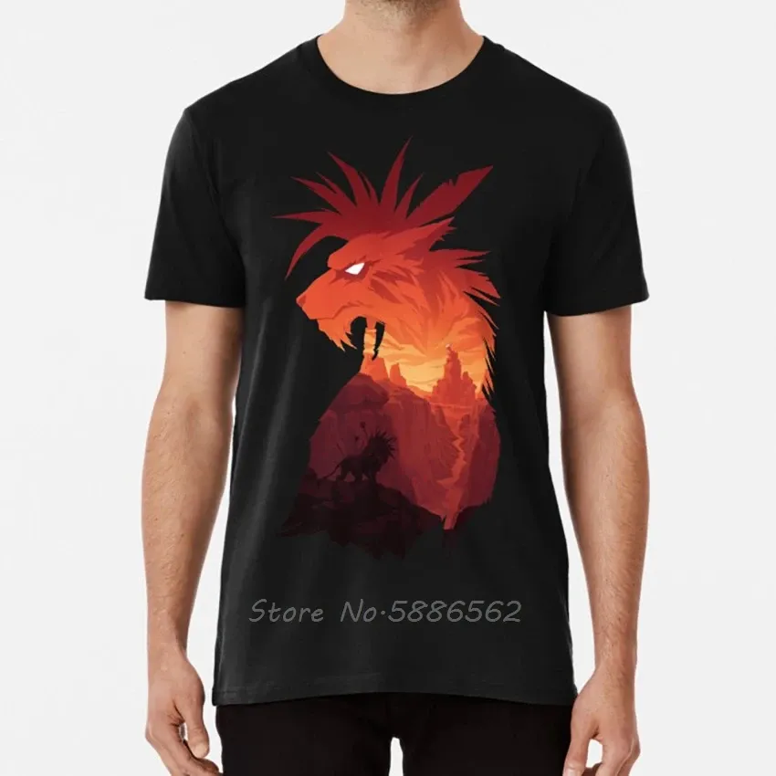 Camisetas La camiseta Guardian de The Canyon Final Fantasy Red XIII Red 13 Final Fantasy VII Final Fantasy Men Unisex Cotton Tees Haruku