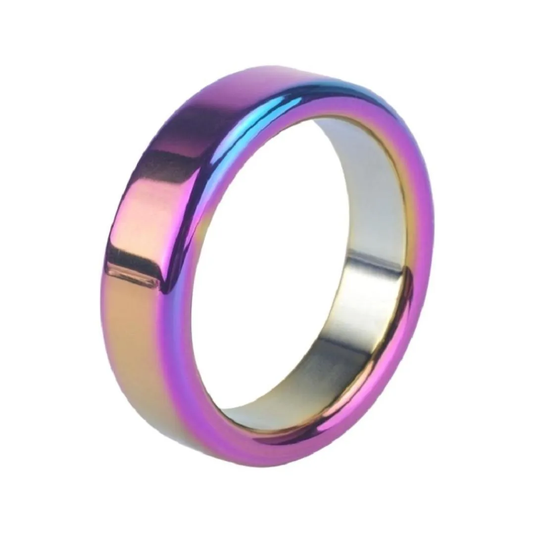 Rainbow Peinis Ring Dia 38 41 44 47 50 mm do wyboru Sexy Slave Metal Rainbow Erection Male Ball Dondage Sex Toys for Men1180534