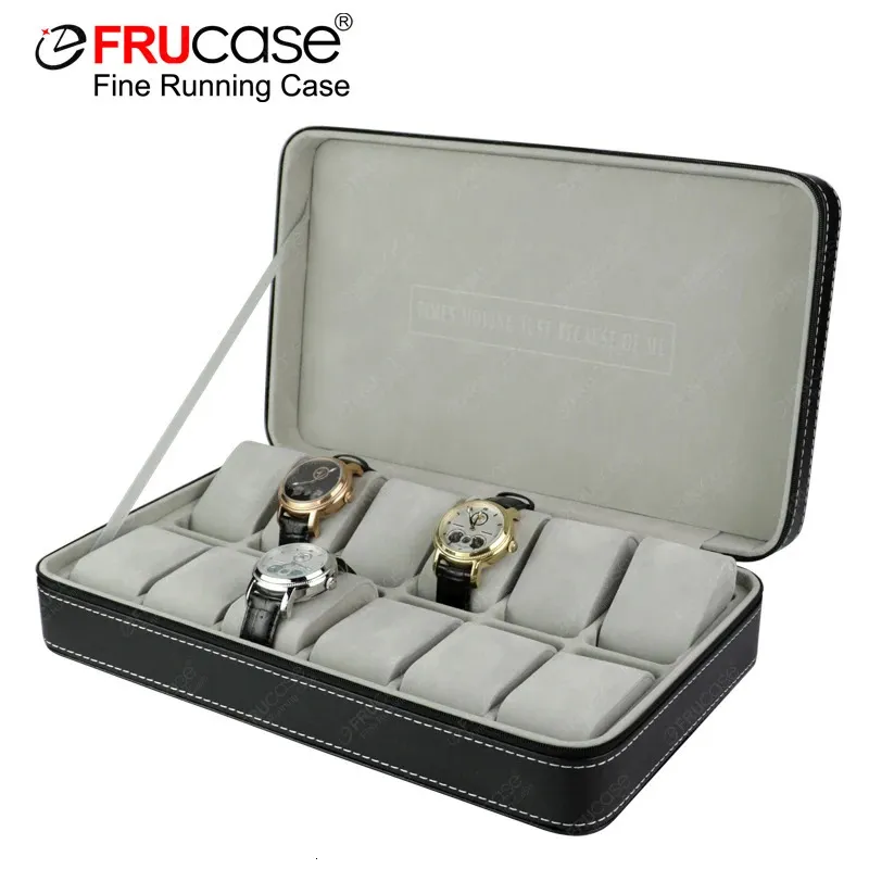 Frucase Black Watch Box 12 Grids PU PETCHE PETCHE PETTURA PER GIOITÀ WATCCHE GIOITÀ DI GIOITÀ DI GIOCCHIO 240415