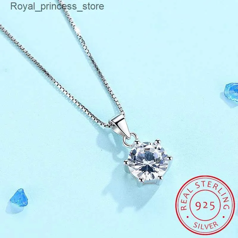 Pendant Necklaces 925 sterling silver necklace AAA CZ zirconia pendant necklace suitable for womens chain necklaces black thread necklaces S-N46 Q240426