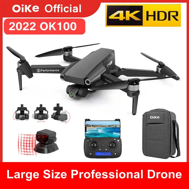 Дроны oike ok100 Profesjonalne 4k Kamera GPS Drony 3osiowy Gimbal Eis Profesjonalne Zdalnie Sterowany Dron Quadcopter Z Kamera HD 5G WI