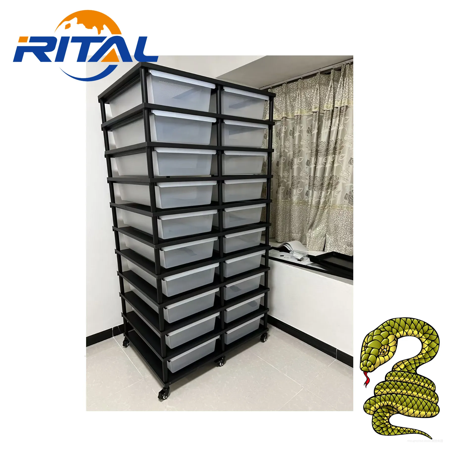 Reptile Terrarium PVC & PP Plastic Reptile Habitat: Feeding Box ...