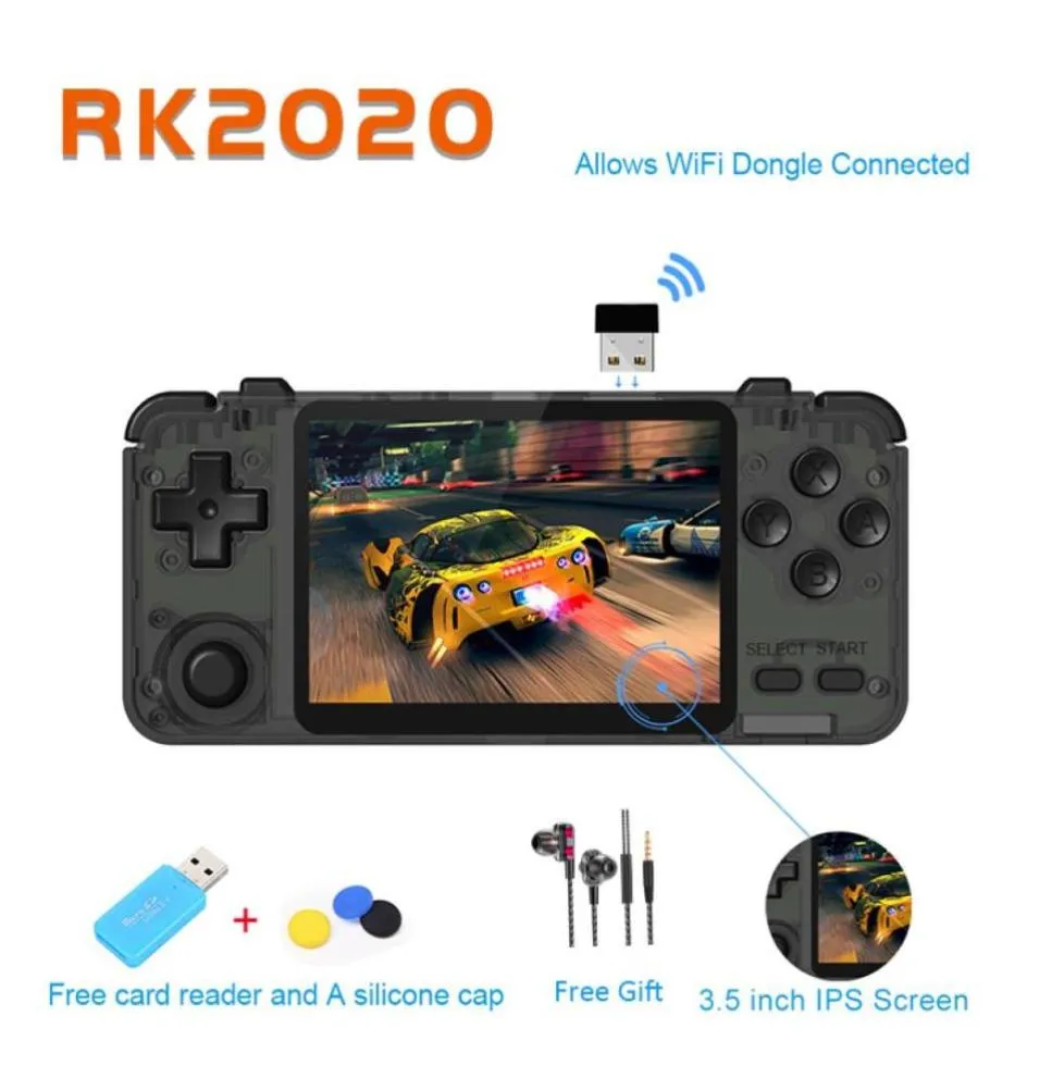 RK2020 Retro Handheld Game Console 35 inch IPS HD Screen for PS1 N64 Portable Game Console with 15000 Games Video Player20405519008015