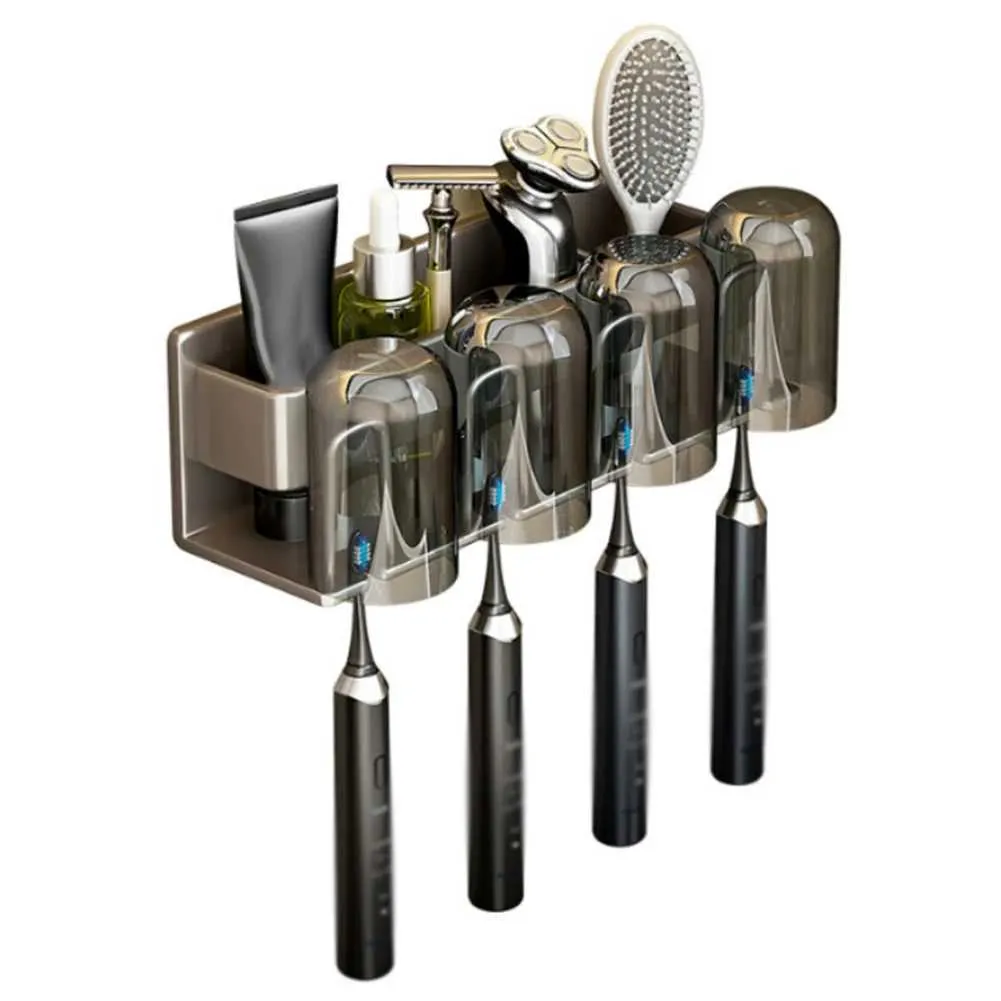 Supports de brosse à dents porte-brosse à dents multipoluble et traçable de la brosse à dents mural électrique brosse à dents en plastique créatif 240426