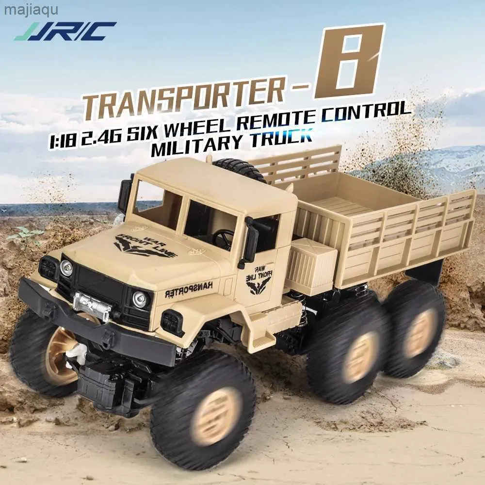 전기/RC 차량 JJRC Q68 Q69 RC 트럭 운송 장난감 1 18 2.4G 6 휠 원격 제어 군사 트럭 LED 조명 진공 진공이 Schooll2404로 돌아갑니다.