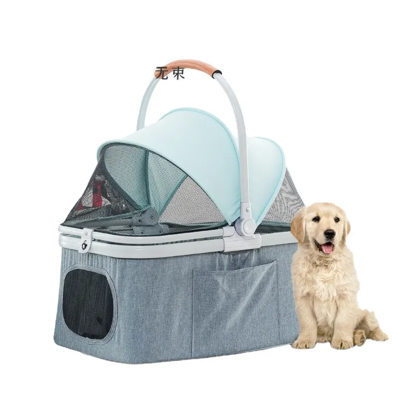2-in-1 Pet Stroller Removable Carrier: Lightweight Folding Design