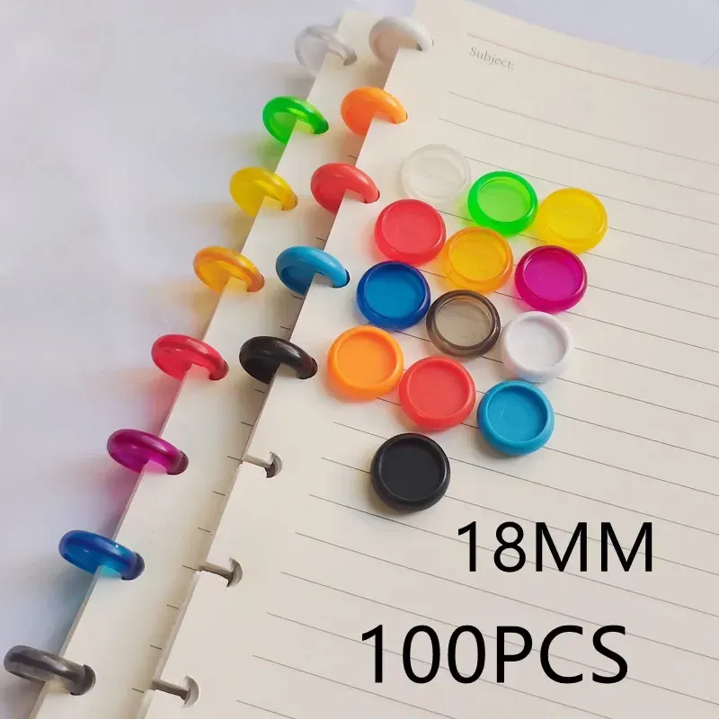 Rucksack 100pcs 18 mm feste Looseleaf Bindungsscheibenschnallen Bindungsring DIY Looseleaf Notebook Lieferungen Bindungsbürovorräte