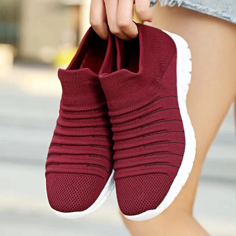 Fitness schoenen vrouwen sneakers stretch stof zwart plus maat 42 gym vrouw zapatillas mujer casual chaussures femme