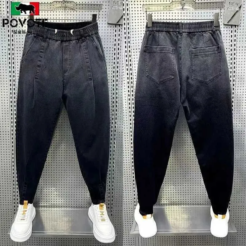 Jeans masculinos Moda dos anos 90 Roupas Hip Hop Designer de luxo namorado adolescente gradiente casual de jeans de jeans de jeans lixo Q240427