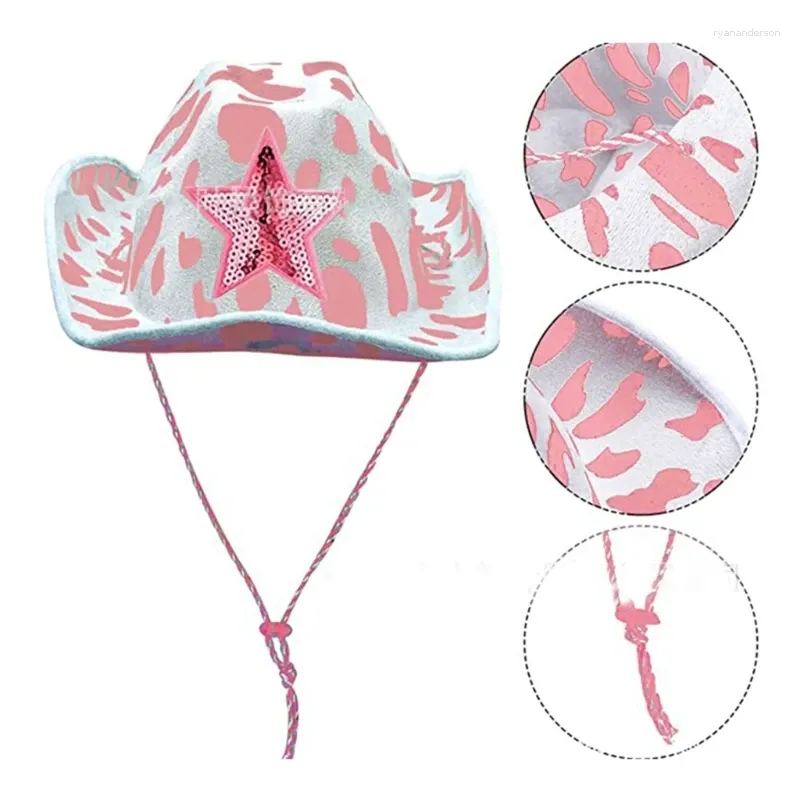 Beretti Bachelorette Party Cowgirl Cap Bride Top Cappello Poscia adorabile Doccia da sposa Cowboy Girls Carnivals Poshoots