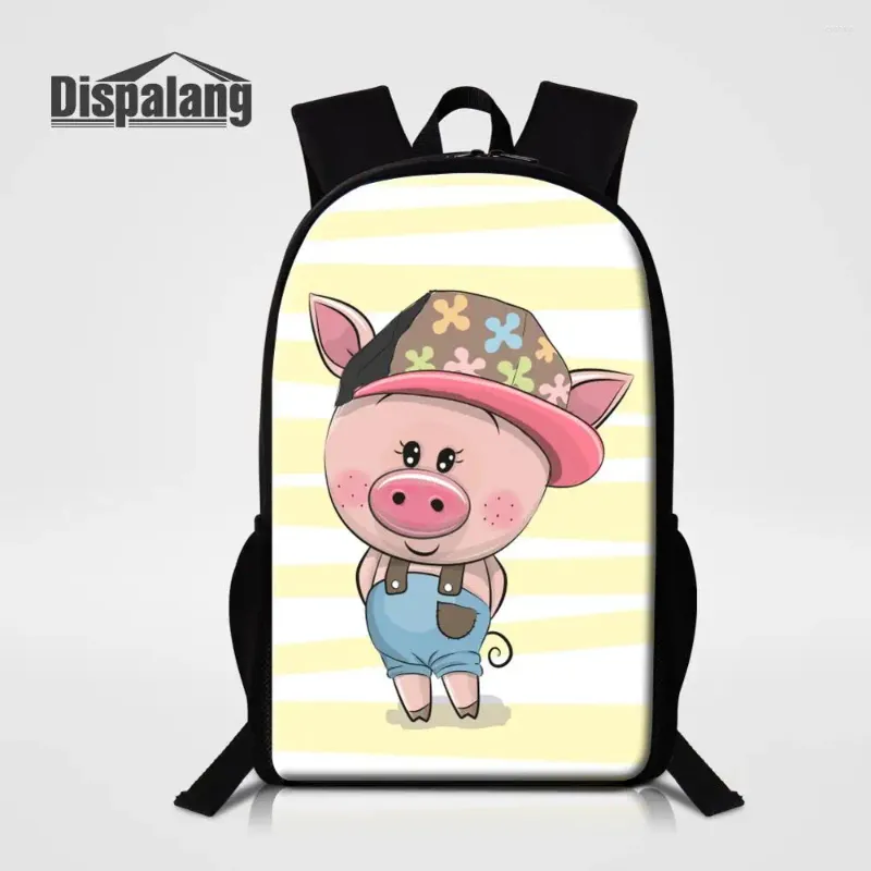 Sac à dos Cartoon School for Teenagers Children Back Pack Cute Piggy Print Schoolbag Étudiants primaires Bag Bag Ladies Daypack