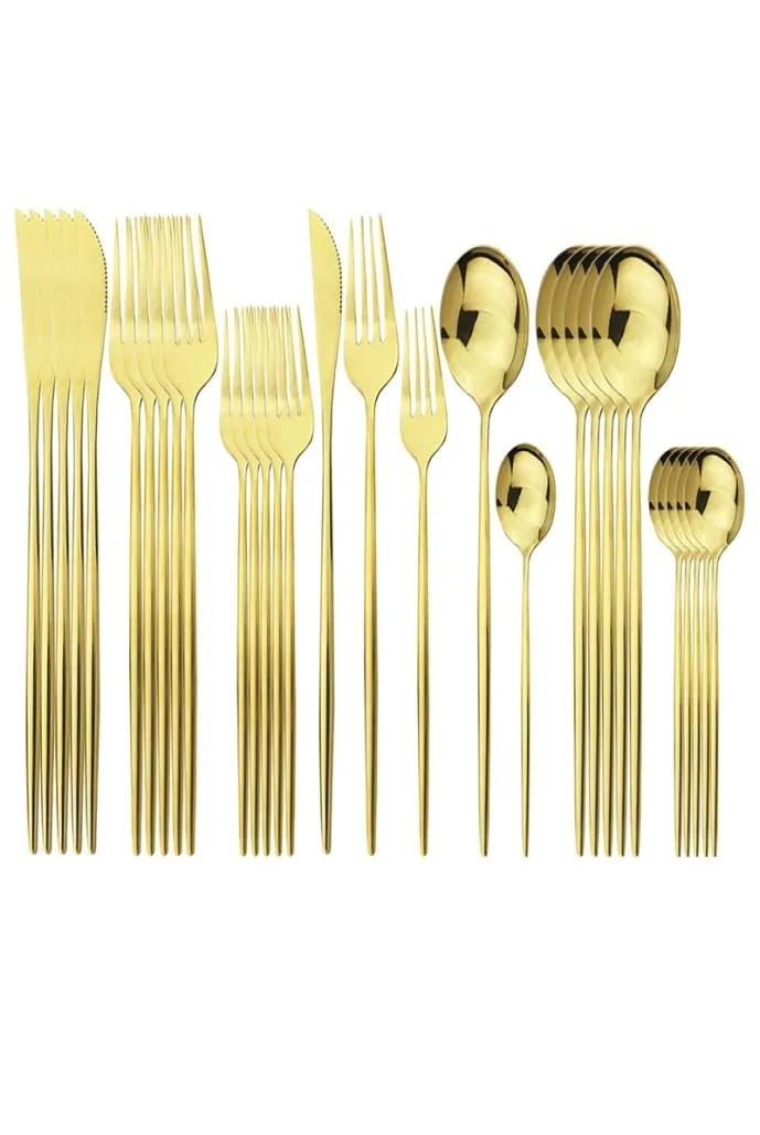 30pcs oro posate in oro 1810 in acciaio inossidabile tavolo da tavolo da tavolo da tavolo da tavolo da tavolo da cucina da tavolo da cucina da cucina da cucina set 2011284458033