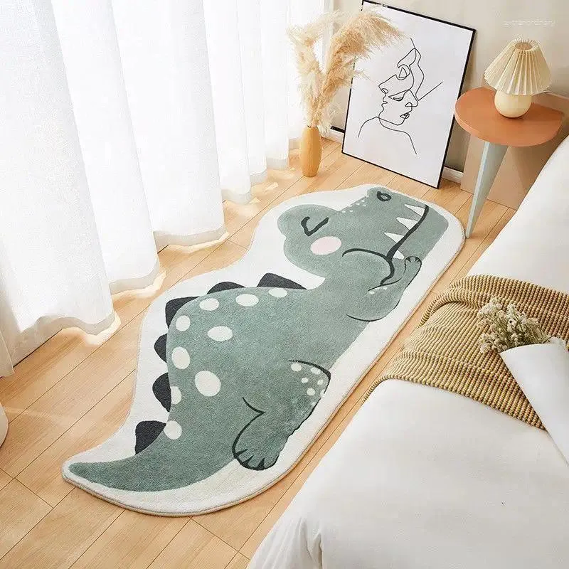 Carpets Creative Bedroom Tapis de chevet de chevet Home Strip Canapa Lit Tail Cool Cushion Mat de sol irrégulier