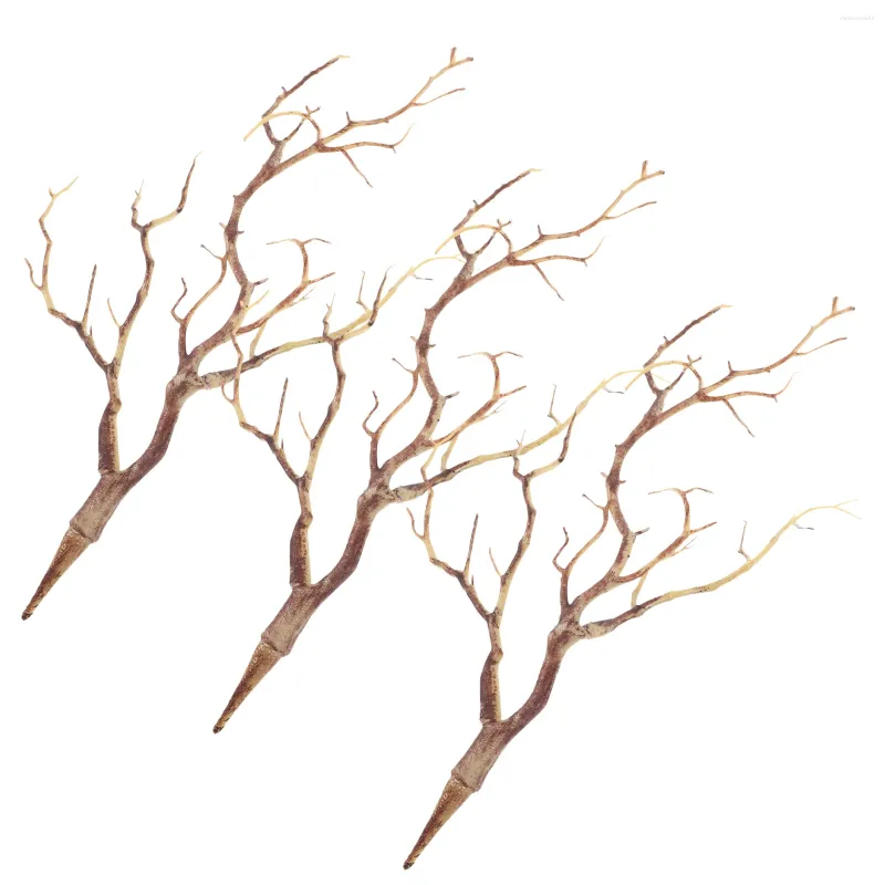 Fleurs décoratives 3 pcs La célébration fausse branche d'arbre LED Home Decor Branches pour décoration vase