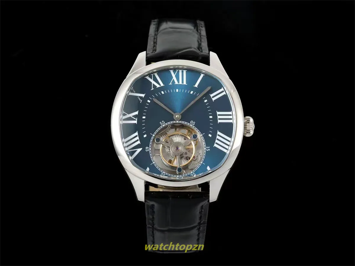 2024RMS Factory Mens Watch Diameter 40mm 316L steel case Bead crown sapphire crystal clear watch back leather strap waterproof watch