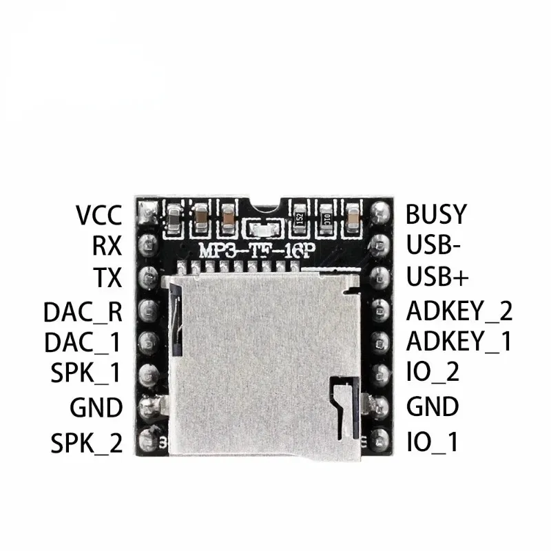 2024 TF Card U Disk Mini Mp3 DFPlayer Module, Audio Voice Module Board, Decode MP3, WAV, WMA's, för Arduino DFPlay Wholesale Player2. För ljudmodulkort