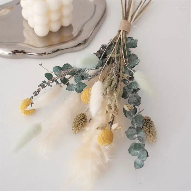 Dekorative Blumen getrocknete Blumenanordnung |Braut Mini -Blumenstrauß für Boho Decor Natural Pampas Grass Tisch Hochzeitsfeier Home