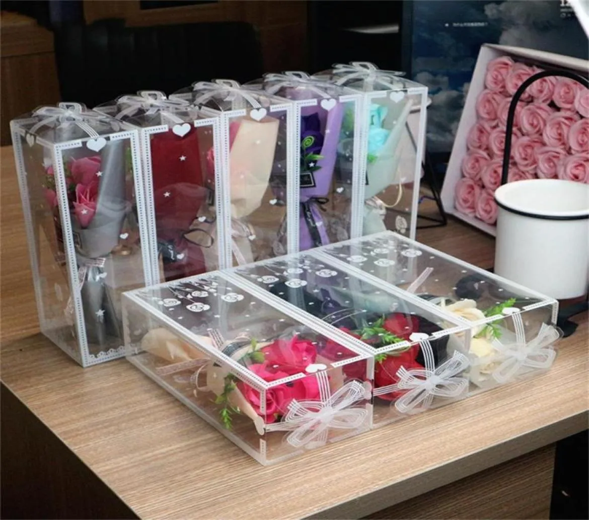 Fleurs décoratives couronnes de fleurs bilelooking box cadeaux parfaits de savon de forme rose colorée pour la Saint-Valentin8242559
