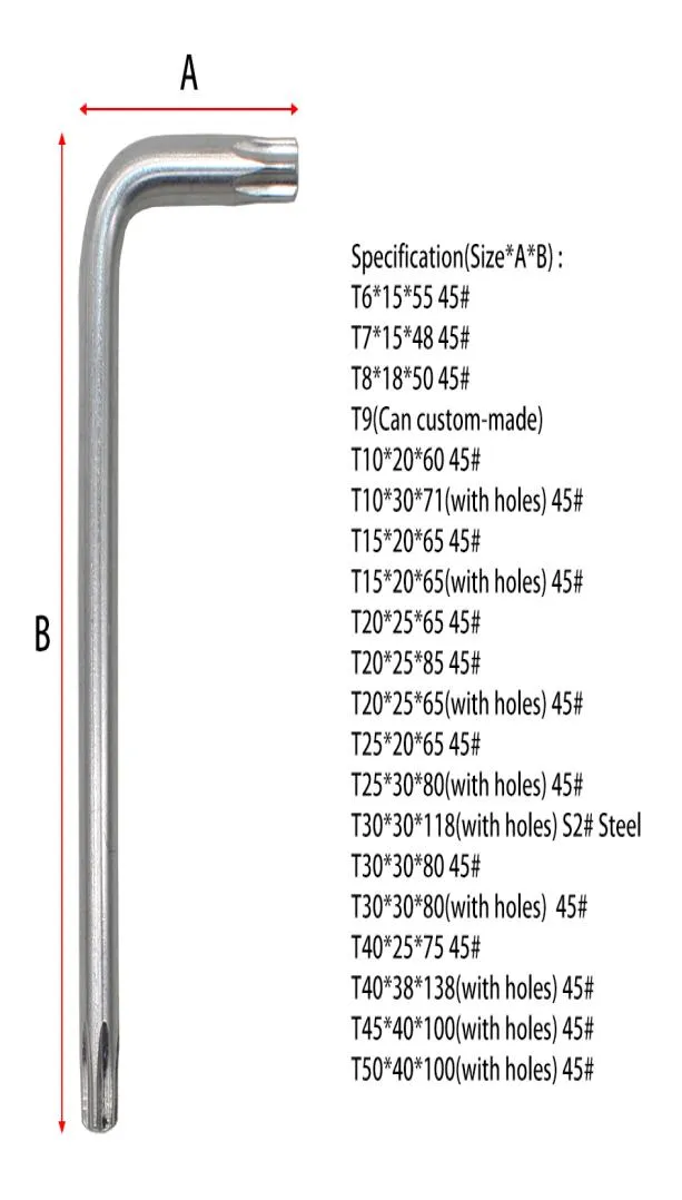 L Welle T6 T7 T8 T9 T10 T15 T20 T25 T30 T40 T45 T50 Security Torx Schraubendreher Hoch -Drehmoment niedriger Camout Drop Retail5272702