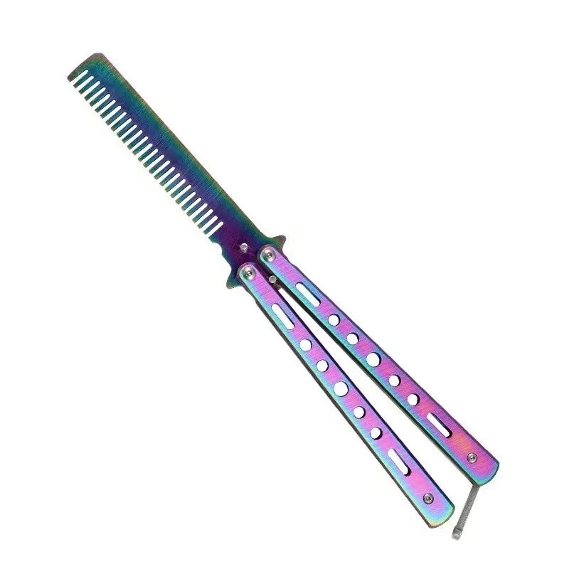 Peign pliable en acier inoxydable entraînement entraînement papillon peigne peigne brosses à barbe démêlant les brosses à cheveux accessoires