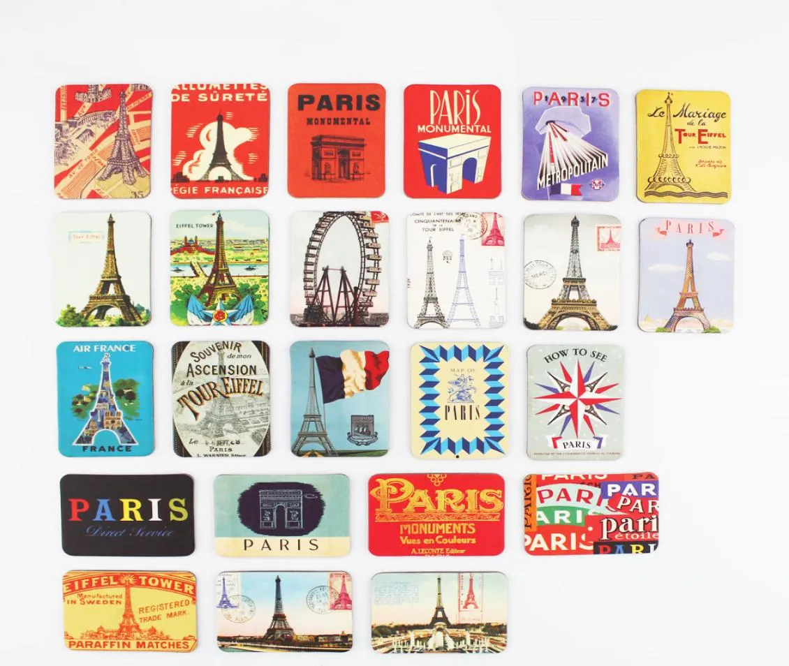 24 PCS Paris Tower Sights Kylmagneter Set Kylskåp Magnetiska klistermärken Frankrike Travel Souvenir Hemdekoration8747045