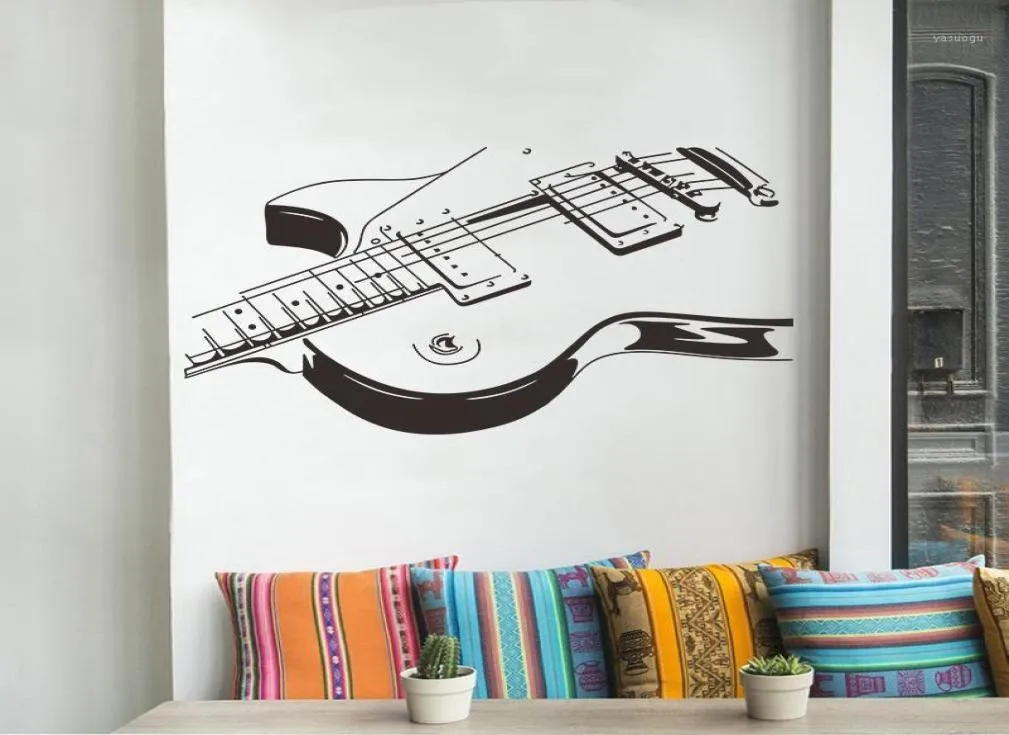 Creative Grande Size Music Guitar Wall Sticker Music Room Bedroom Decoração Decalques de Arte Mural Setores de Parede Individuals15034741