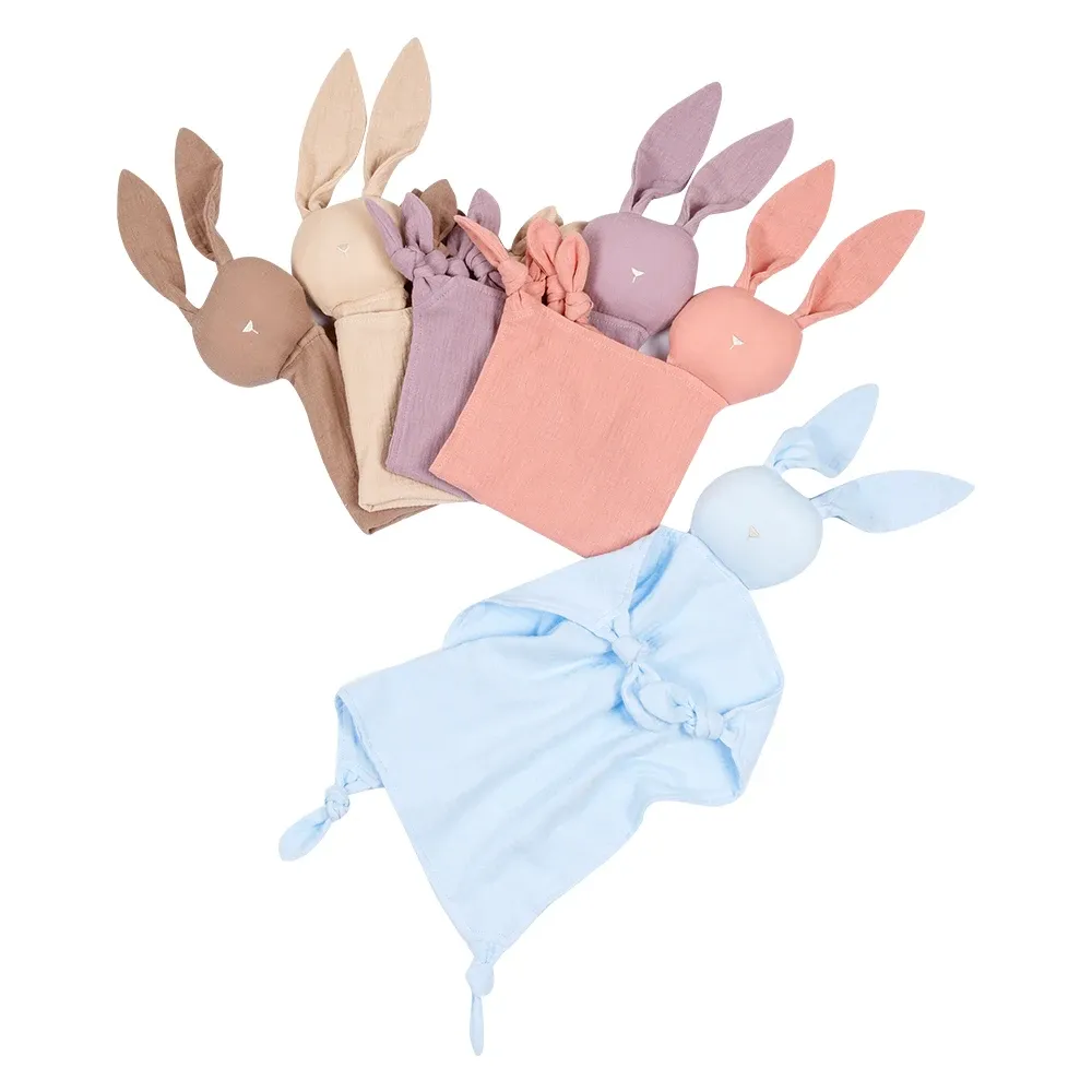 Prodotto Happyflute Rabbit Modello 2layer 100% Guogo di cotone 28*28 cm Colore semplice comodo baby toothing toothing Toweloy