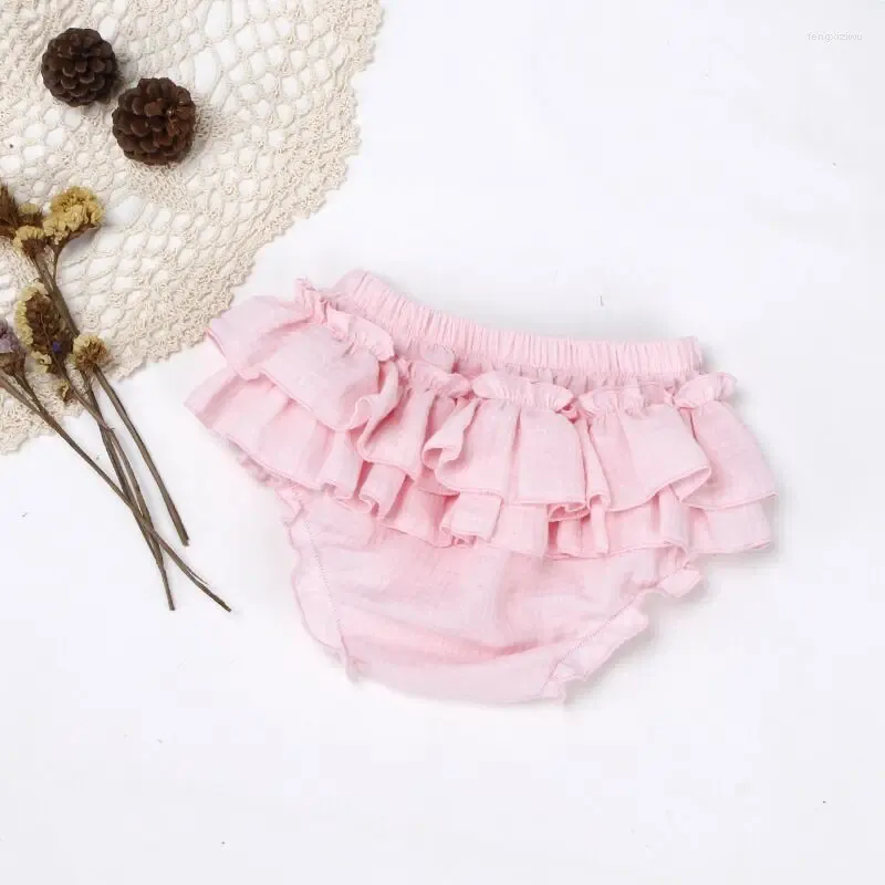 Shorts mjuk andningsbar bomull baby ruffle bloomers söt tutu kjol vår sommar pojkar flickor ren färg pp bröd byxor