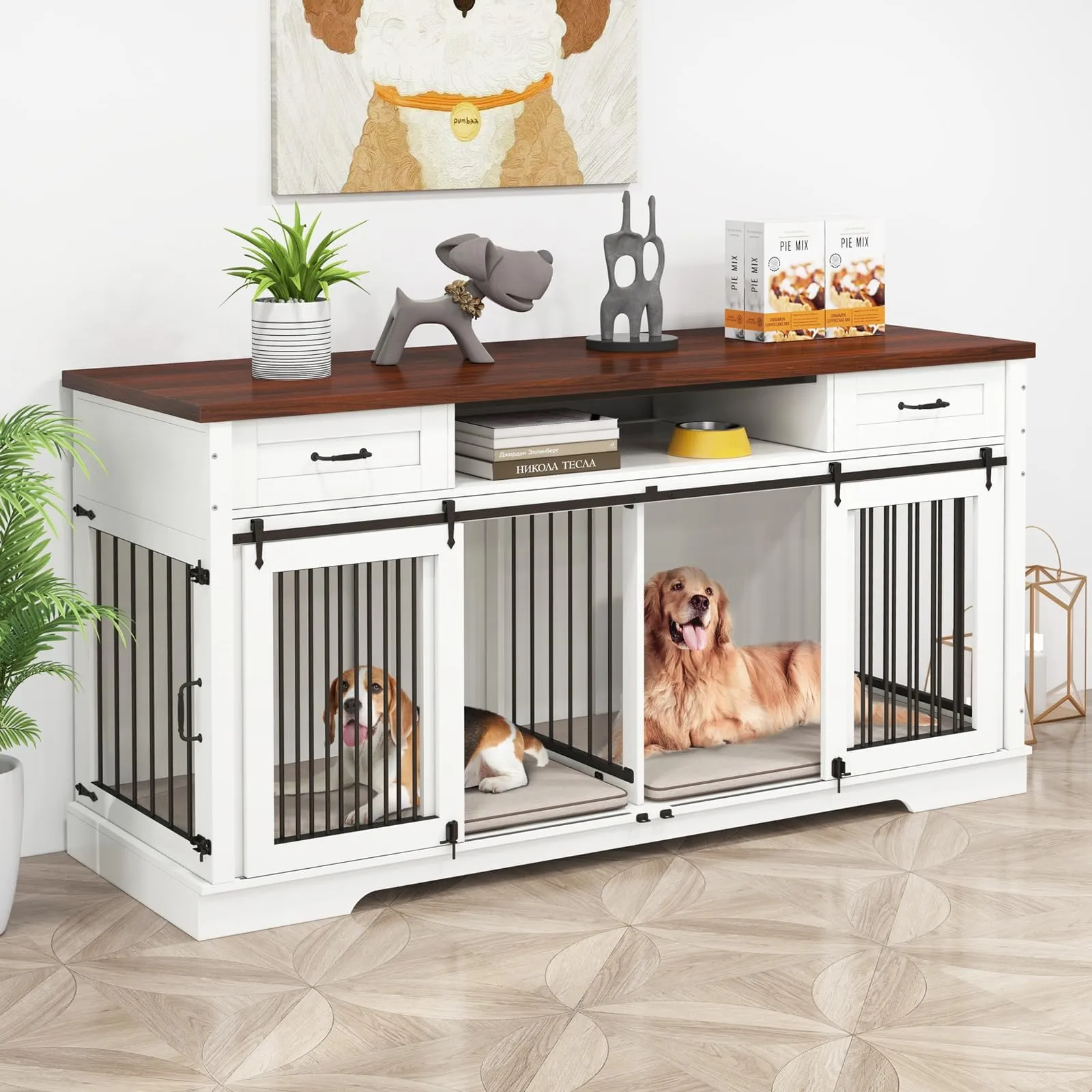 Diy Dog Cage Double Dog Kennel Tv Stand Entertainment Center Diy