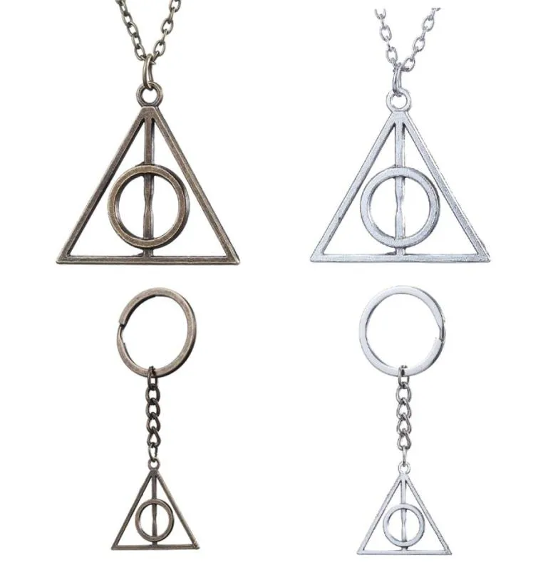 10 st mode Potter halsband Luna Triangle Deathly Hallows Geometric Triangle Pendant Vintage Halsband Män kvinnor gåvor92404358949670
