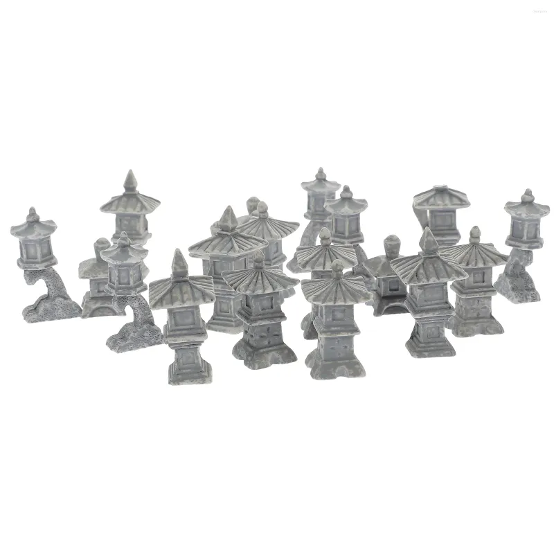 Décorations de jardin Miniature Stone Lantern Resin Pagoda Modèle de décoration de décoration Pavilion Adorable ferme