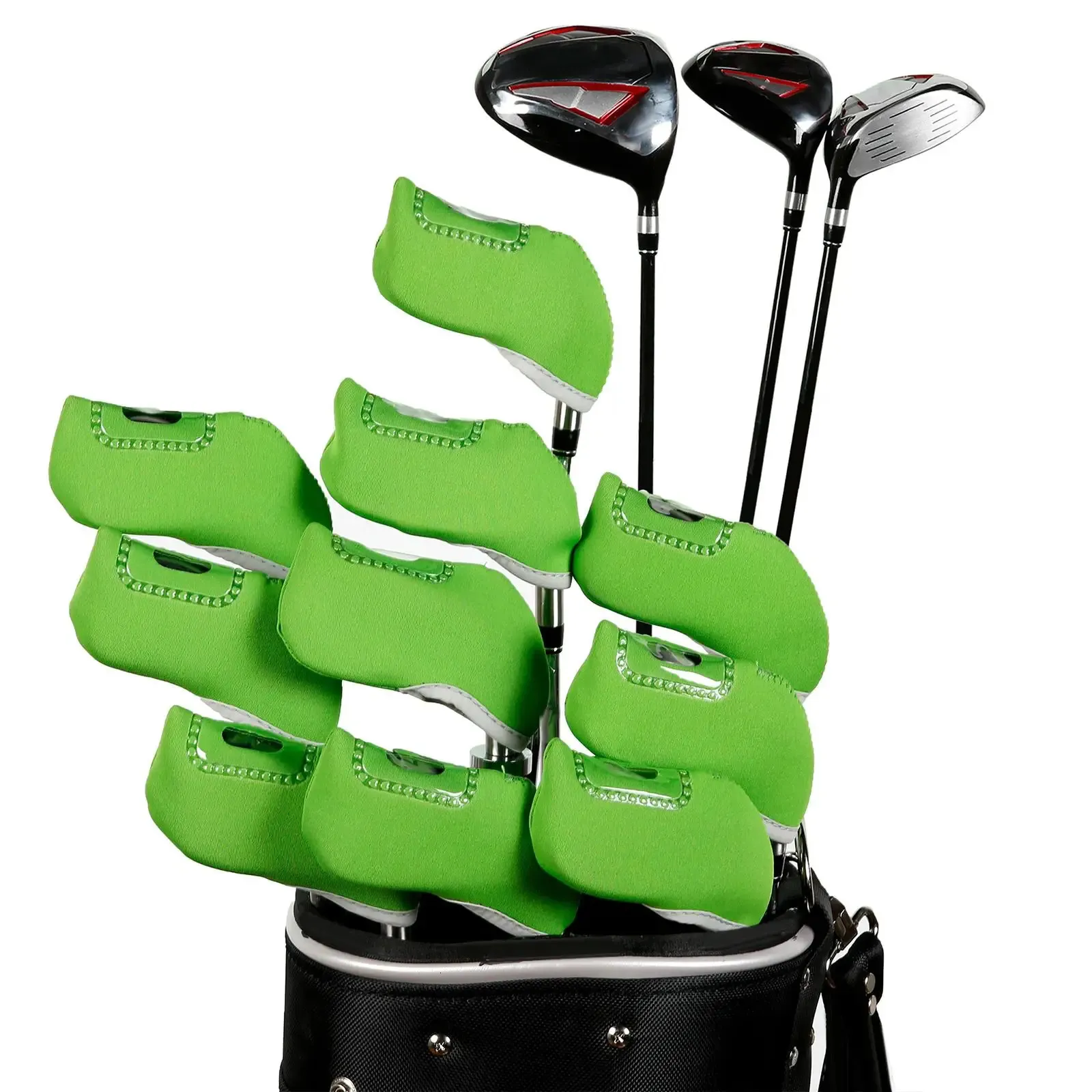 10Pcs Golf Club Headcovers Neoprene Golf Iron Covers Set for