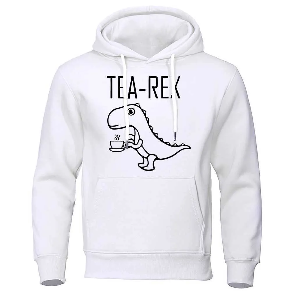 Sweatshishymes Sweatshirts Cartoon Tea Rex Mignon et intéressant Imprimé Street Street Clothing Mens Crewneck Personnalisé Fashion Casual Fashion Hoodie M 240425