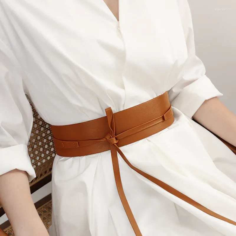 Belts Genuine Leather Women's Belt Niche Design Fashionable Decoration Korean Version Waist Seal Elegant Band Wide