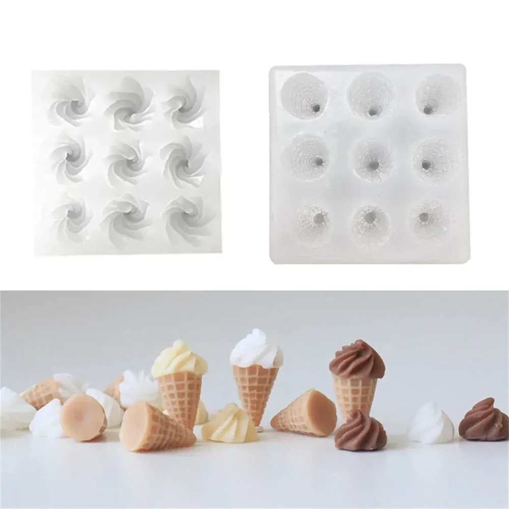 Vormen 1 set mini kegel crème siliconen mal cake decor diy chocolade cupcake candy desserts fondant mal bak geurende kaarsen decor