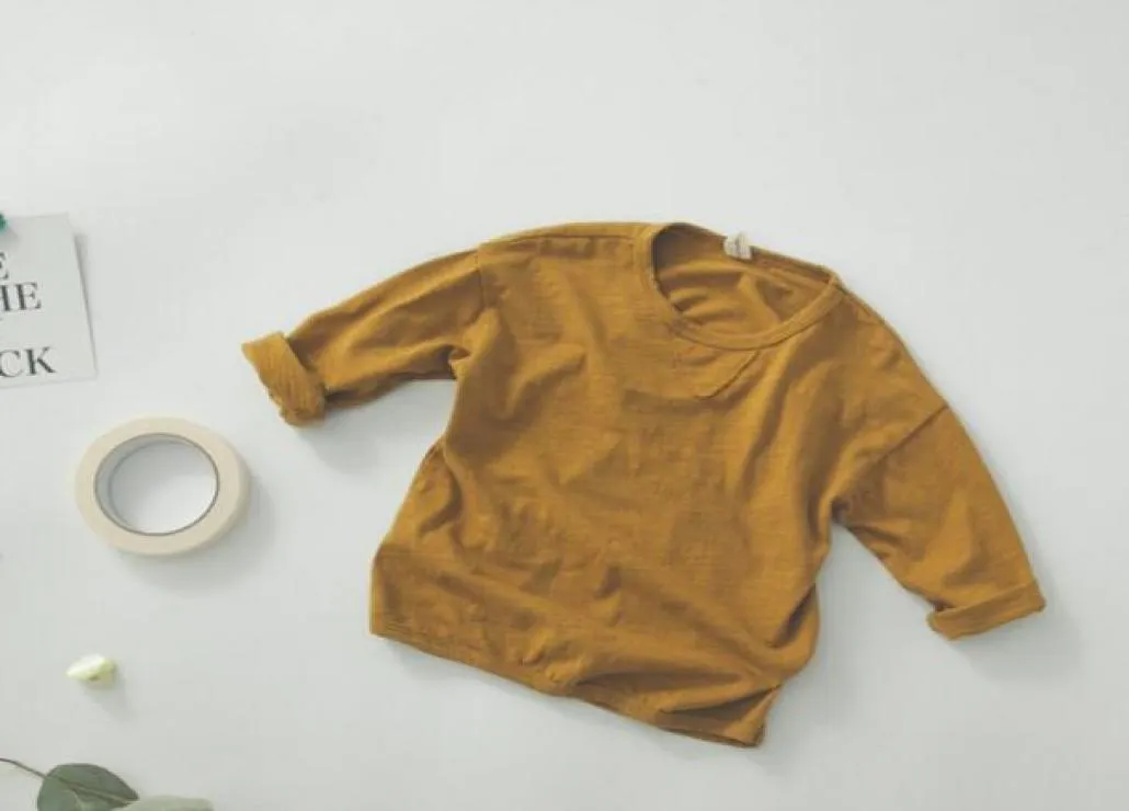 2019 Frühling Herbst neuer Stil Jungen Süßigkeiten Farbe Baumwolle und Leinentuch Mode Langarm T -Shirt Kinder Kleidung 7749288