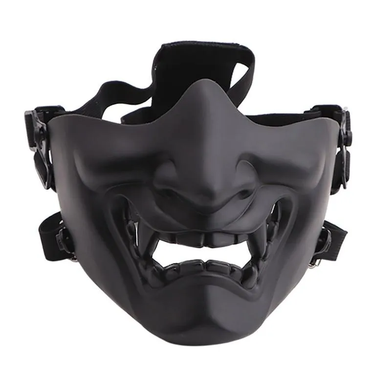 Cyclingdoppen maskeert enge glimlachende spook half gezichtsmasker vorm verstelbare tactische hoofddekselbescherming Halloween kostuums accessoires Dro otqf9