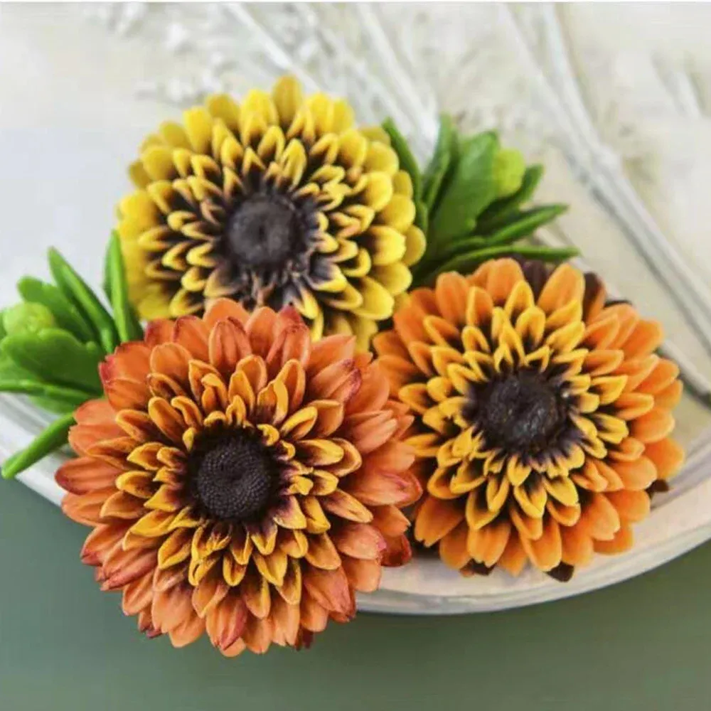 Molds Chrysanthemum Bloom Rose Cupcake Mold Flower 3d Soap Making DIY Wedding Cake Jelly Candy Decoration Craft Baking Tools