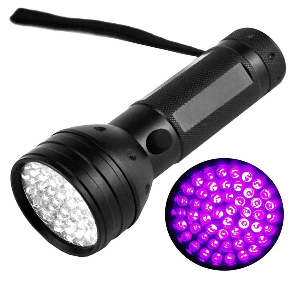 UV LED El Feneri 51 LED'ler 395Nm Violet Meşale Işık Lambası Kara Işık Detektörü Köpek İdrar Pet Lekeleri ve Yatak Hatası DLH0704213488