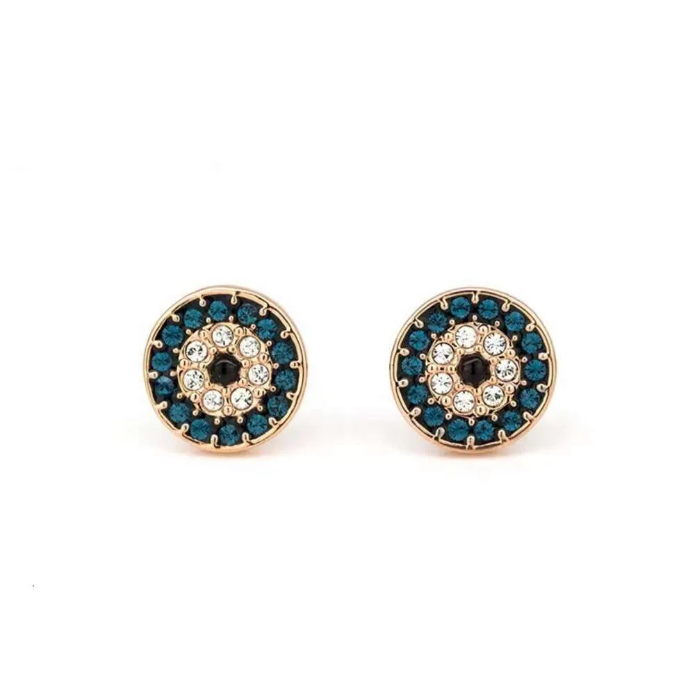 Designer Swarovskis Jewelry Original Template Round Devils Eye Earrings Female Swallow Element Crystal Earrings Female