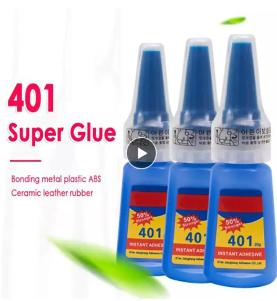 401 Super Nails Glue pour bricolage Craft PVC Glue Goods ménagers Bouteille adhésive instantanée pour accessoires de maison Supplies Office Nails Art4464556