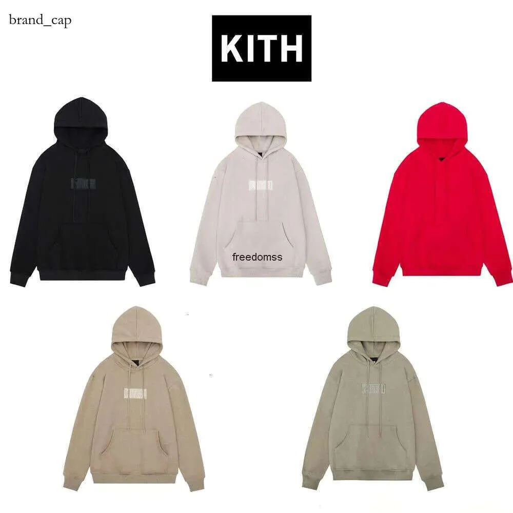 Designer Hoodie heren sweatshirts kith hoodies mode streetwear kith box hoodie geborduurde brief basic mode bre heren dames casual fleece 3483