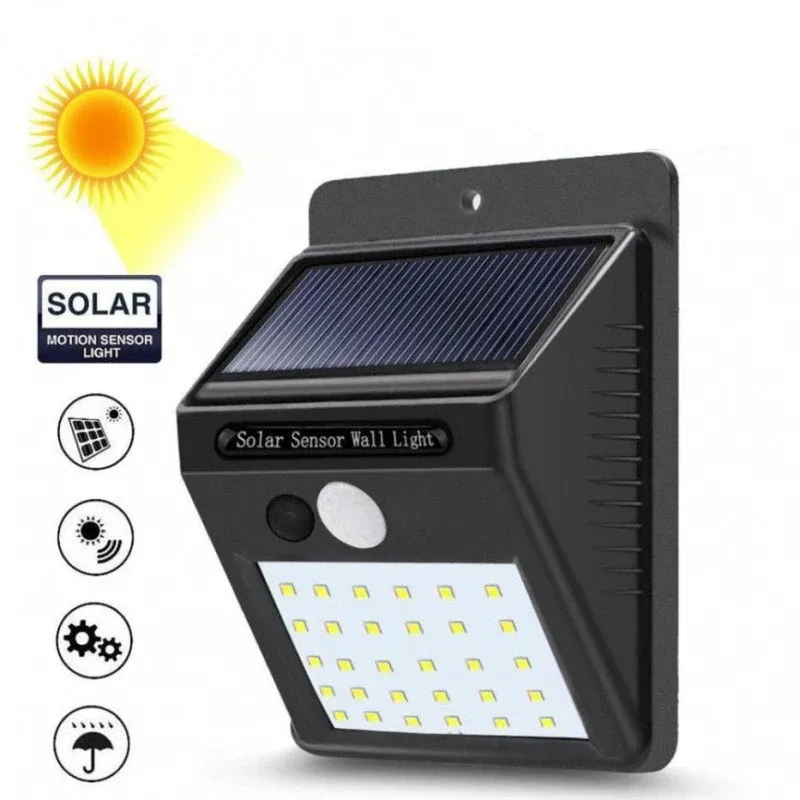 Dekorationen heißer Verkauf 20 ~ 30 LED Solar Light Wireless Sensor wasserdichte Sonnenwandlampe Außenbewegung Gartendekoration Scheinwerfer