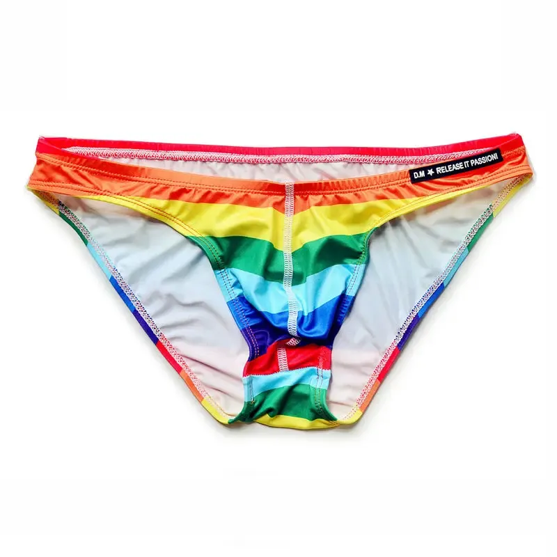 Set Rainbow Color Mini Briefs Mens Thong Swimwear Super sexy gay zwem ondergoed tanga pouch bikini zwempak tback slipjes demiit