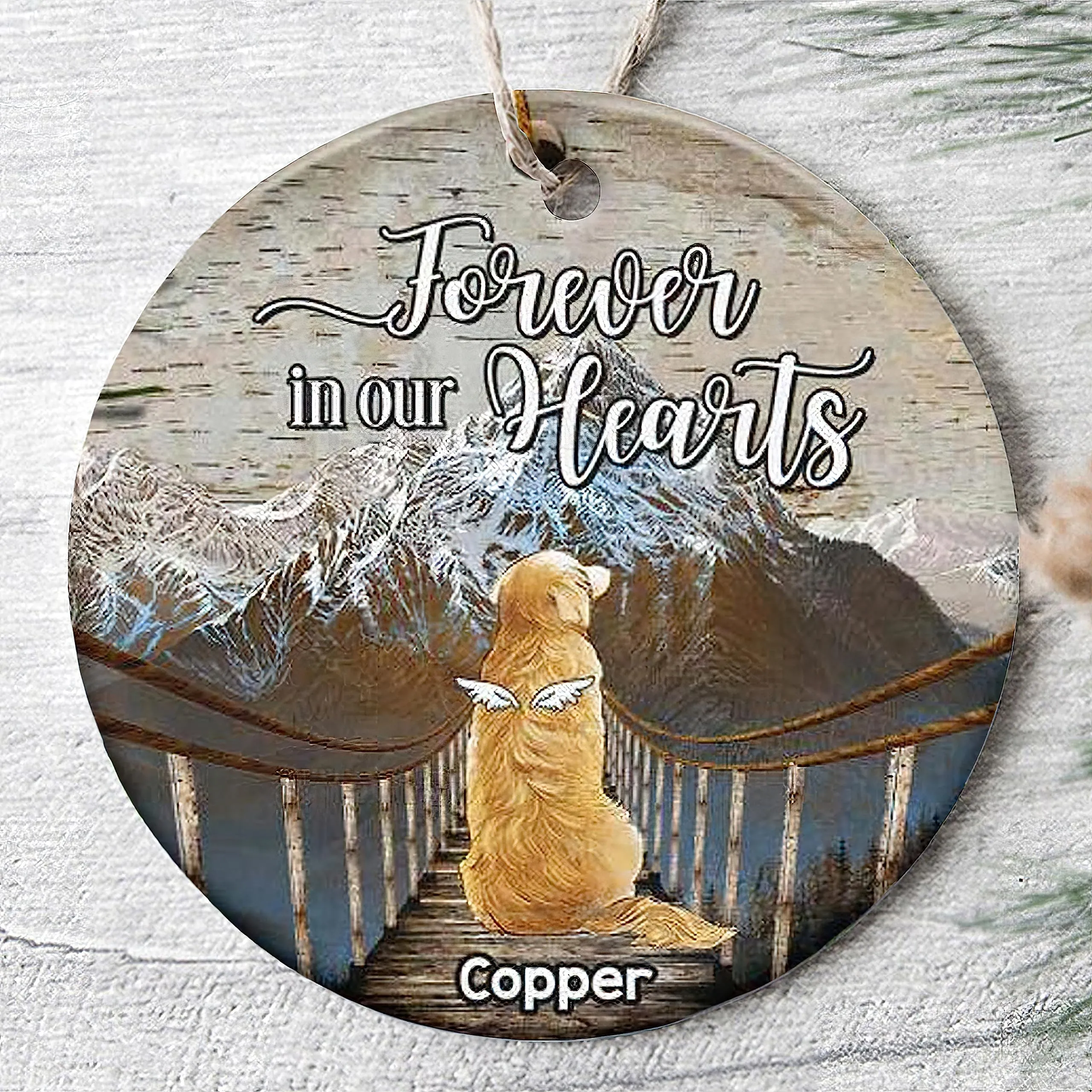 Personalized Dog Memorial Ornament - Forever in Our Hearts, Custom ...
